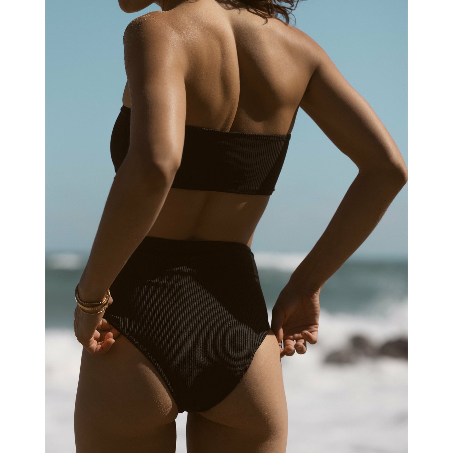 Jagger Black Ribbed Bottoms