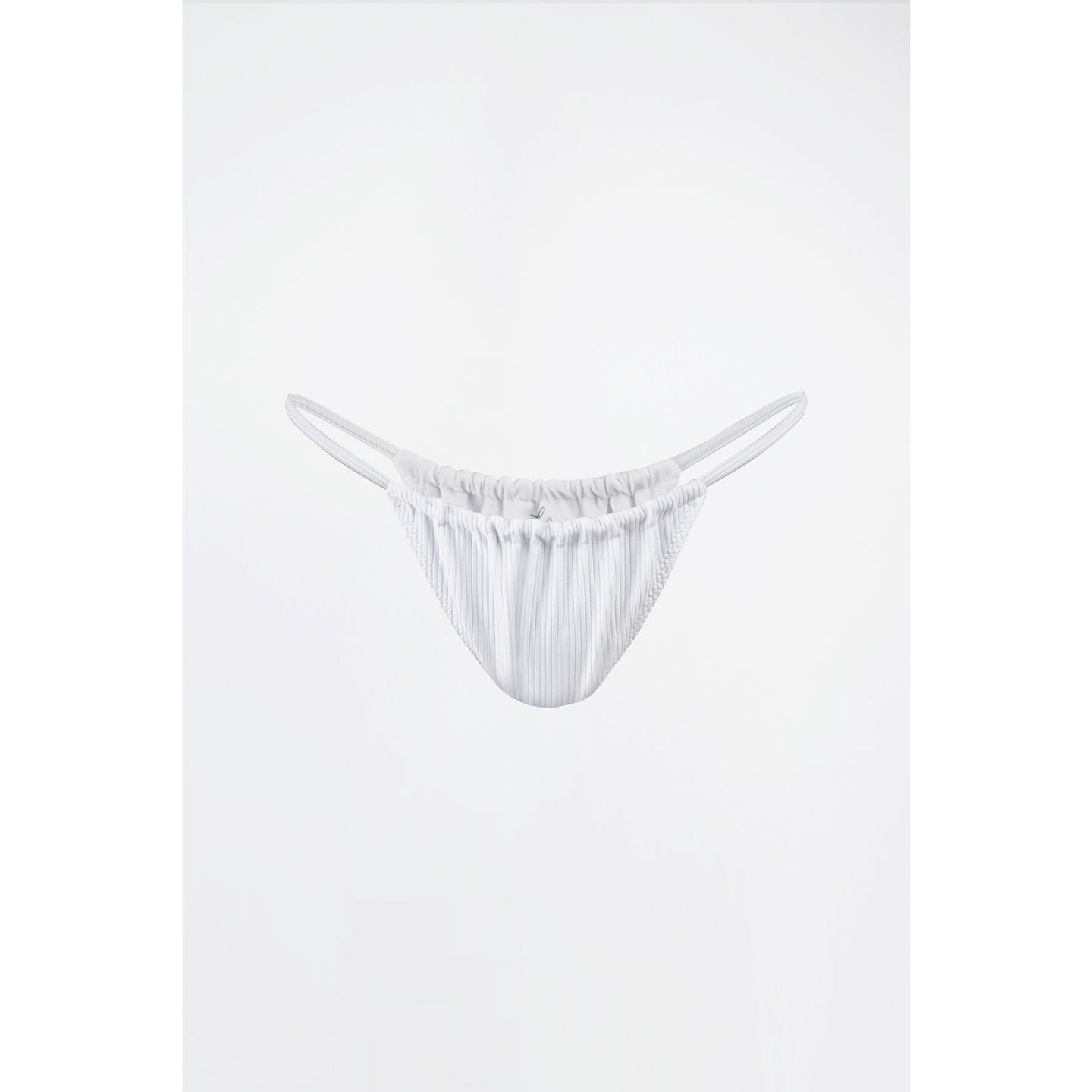 Mila White Ribbed Bottoms