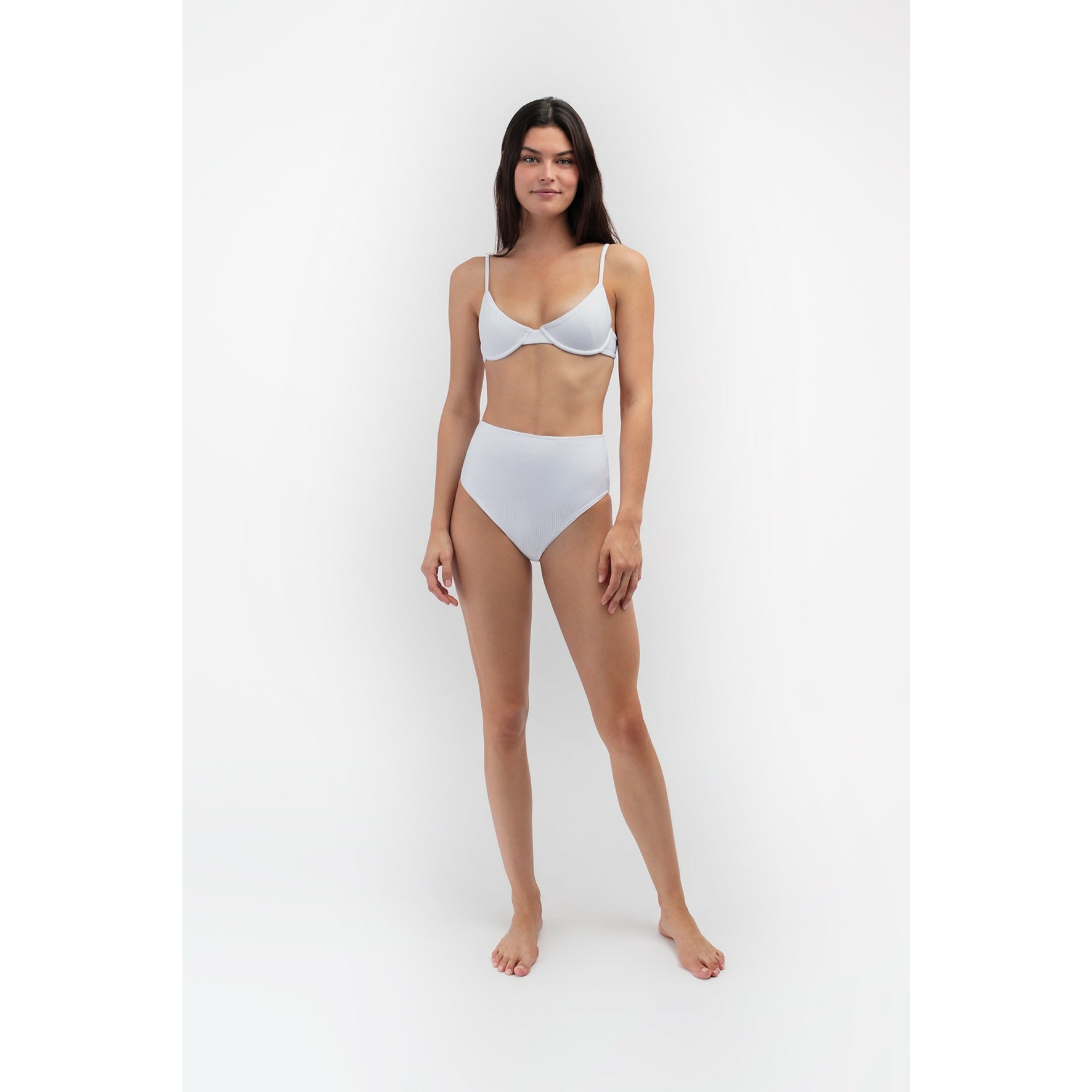 Mila White Ribbed Top – Lauren Layne Swim