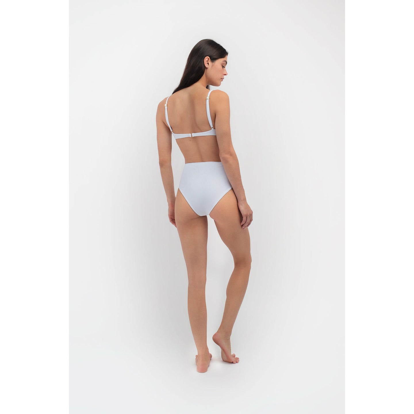 Mila White Ribbed Top