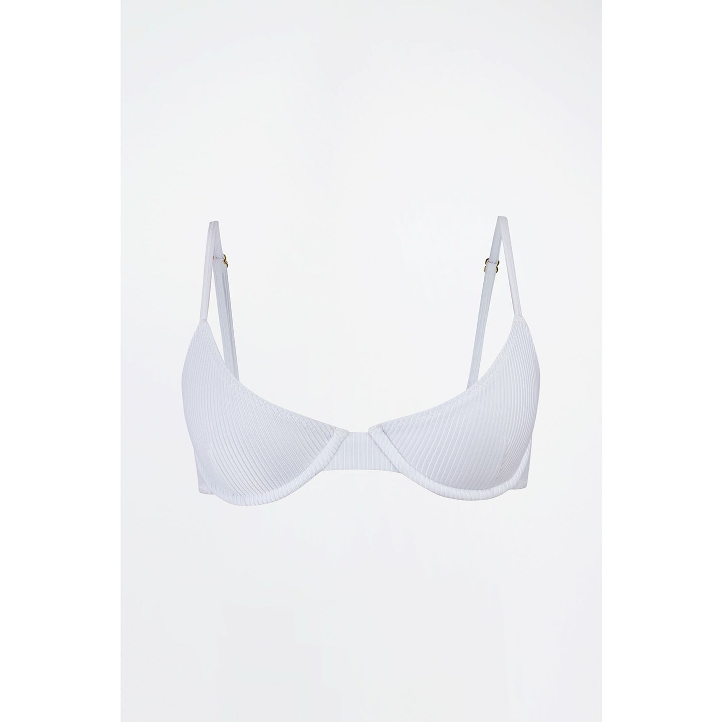 Mila White Ribbed Top